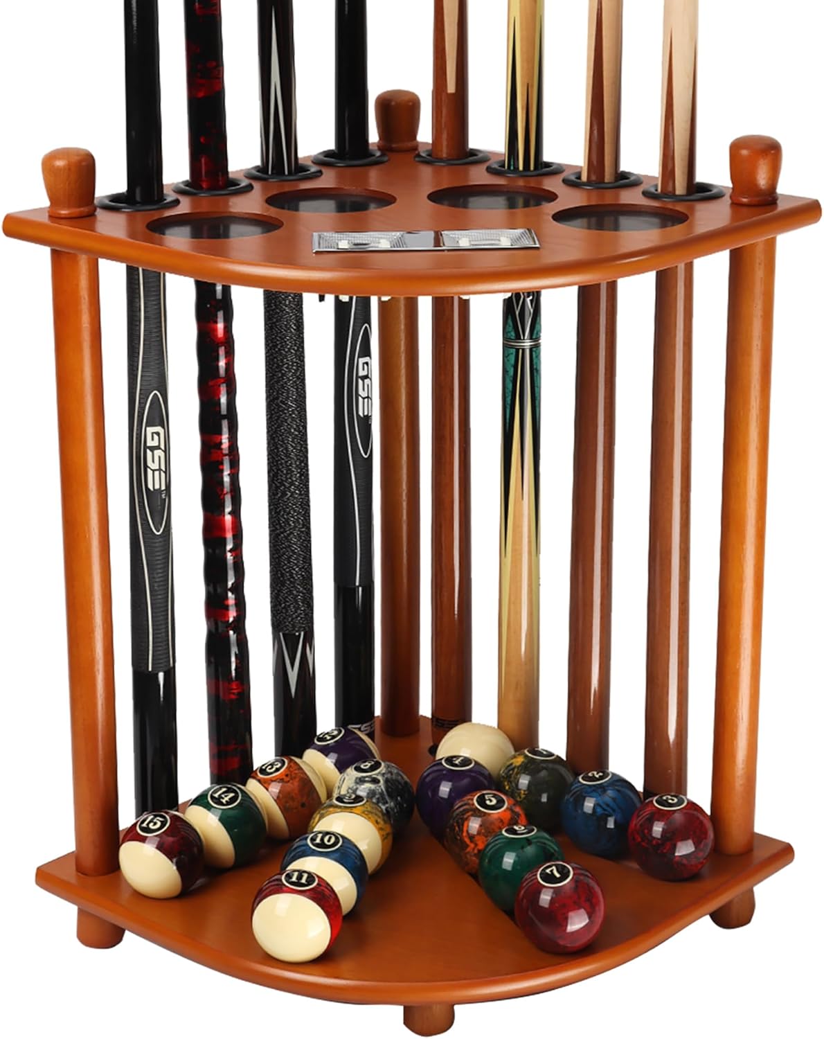 Corner-Style Floor Stand Billiard Pool Cue Racks with Score Counters
