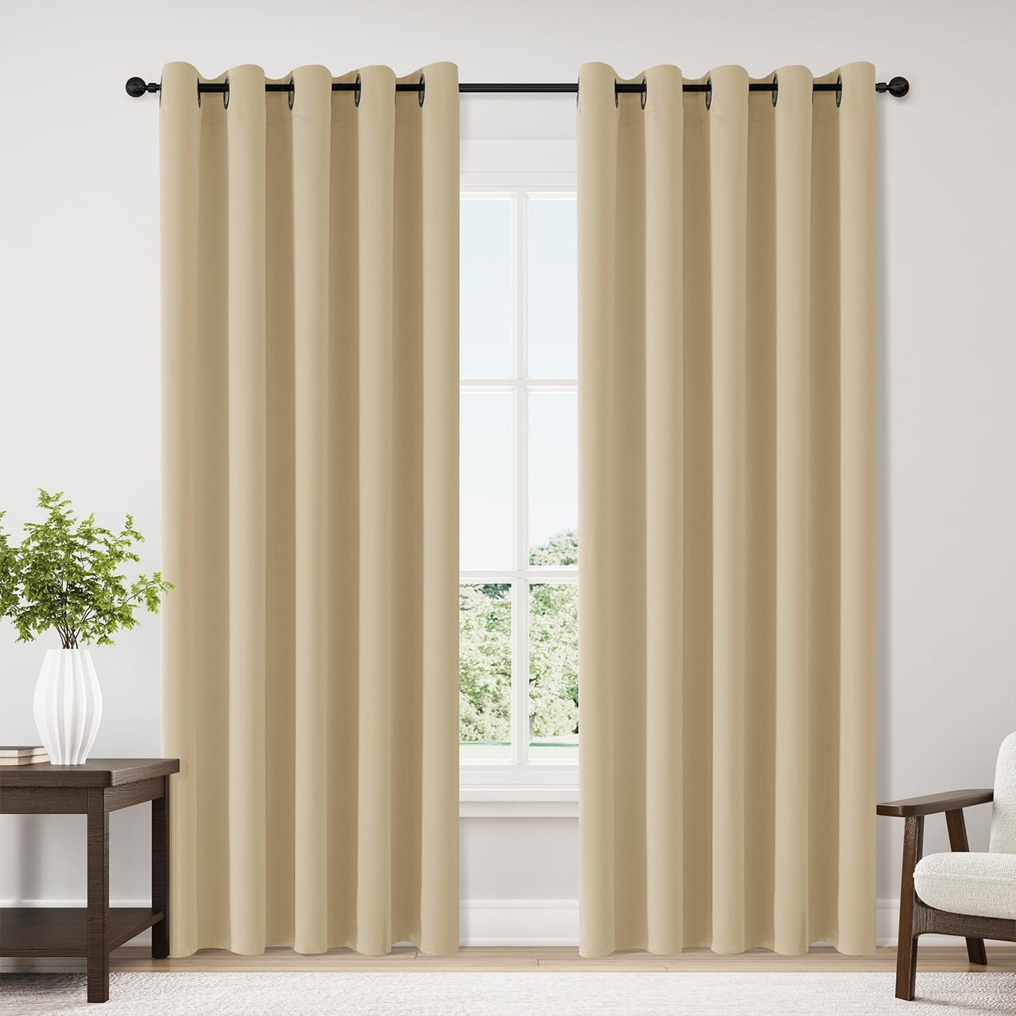 ChrisDowa Blackout Curtains for Bedroom - 70 in Wide Panels
