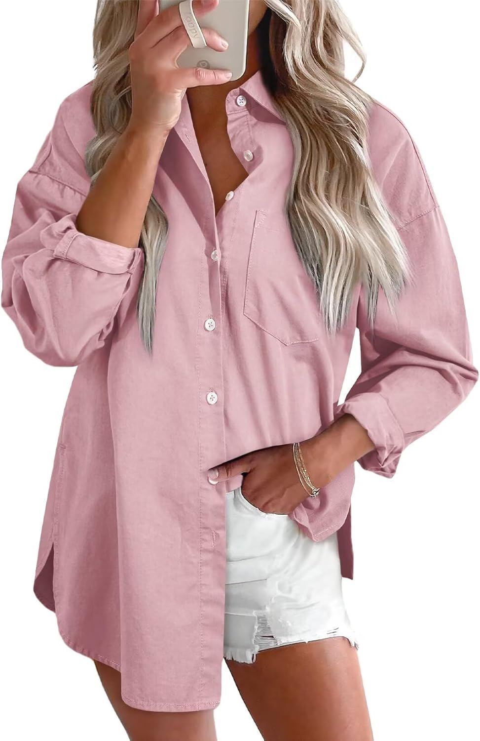 Astylish Women Denim Shirts Button Down Blouse for Casual Style