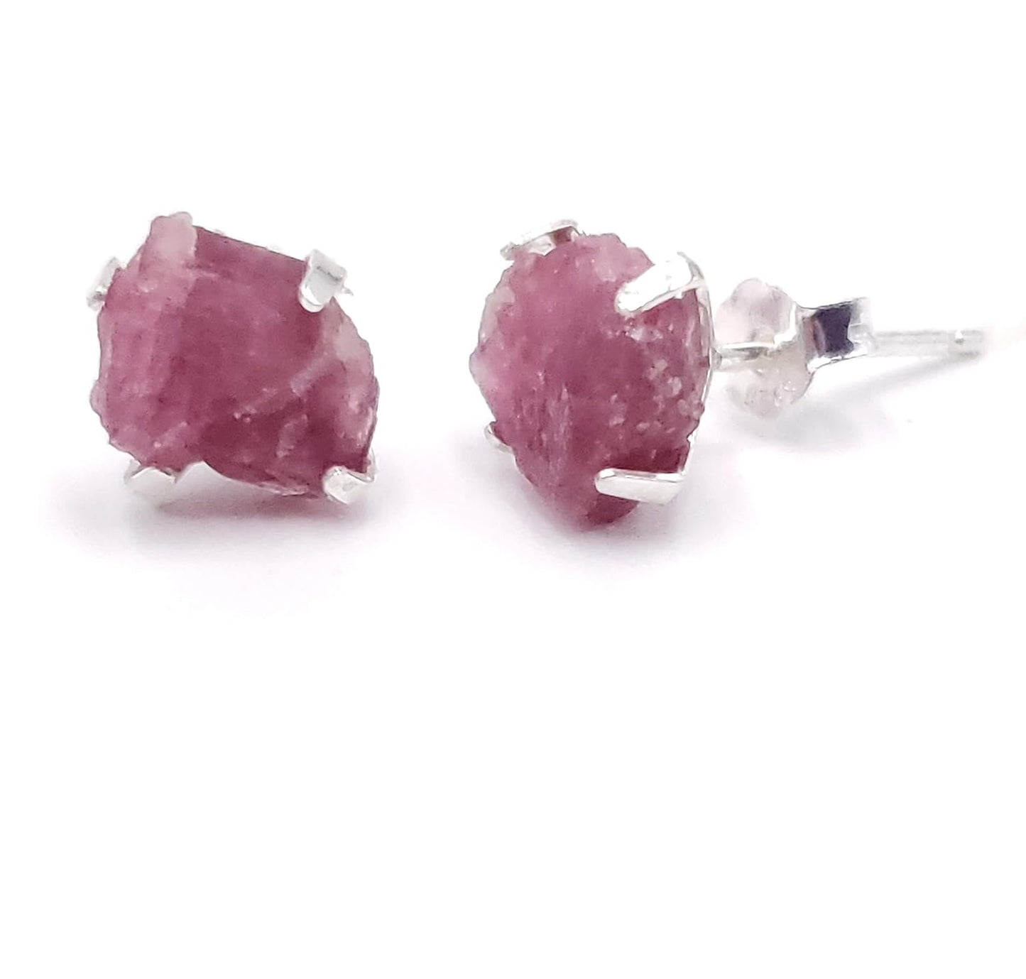 Raw Natural Gemstone Stud Earrings for Unique Birthstone Gifts