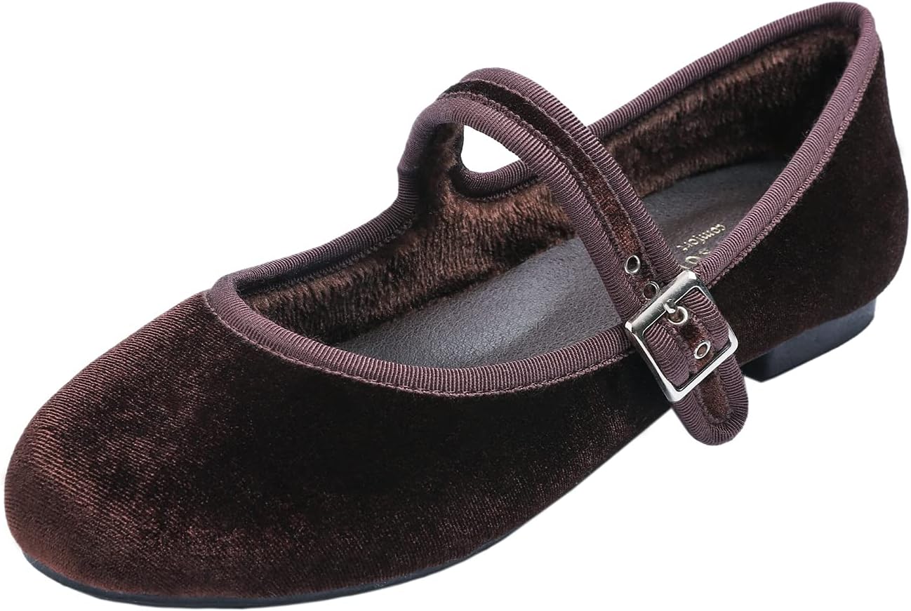FEVERSOLE Women's Soft Cushion Mary Jane Ballet Flats for Comfort