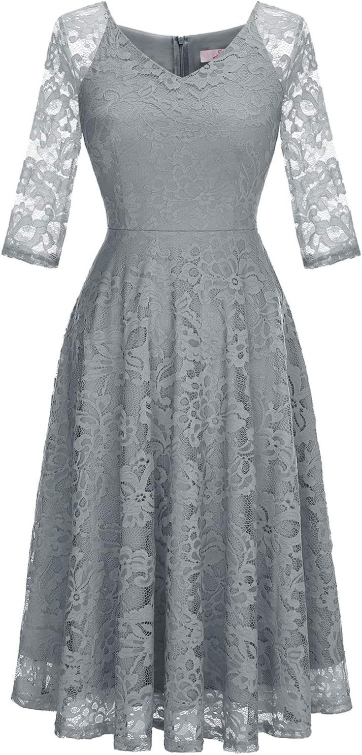 Elegant Long-Sleeve Lace Wedding Guest Dress for All Occasions