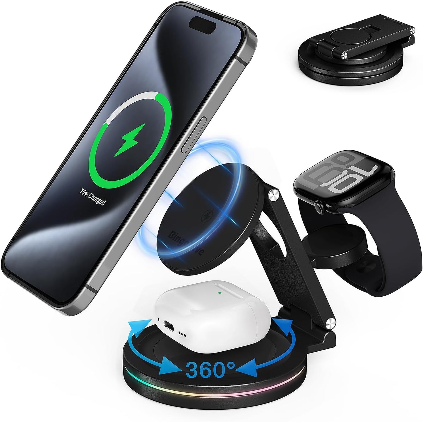 3-in-1 Fast Wireless Charger by BingoHive