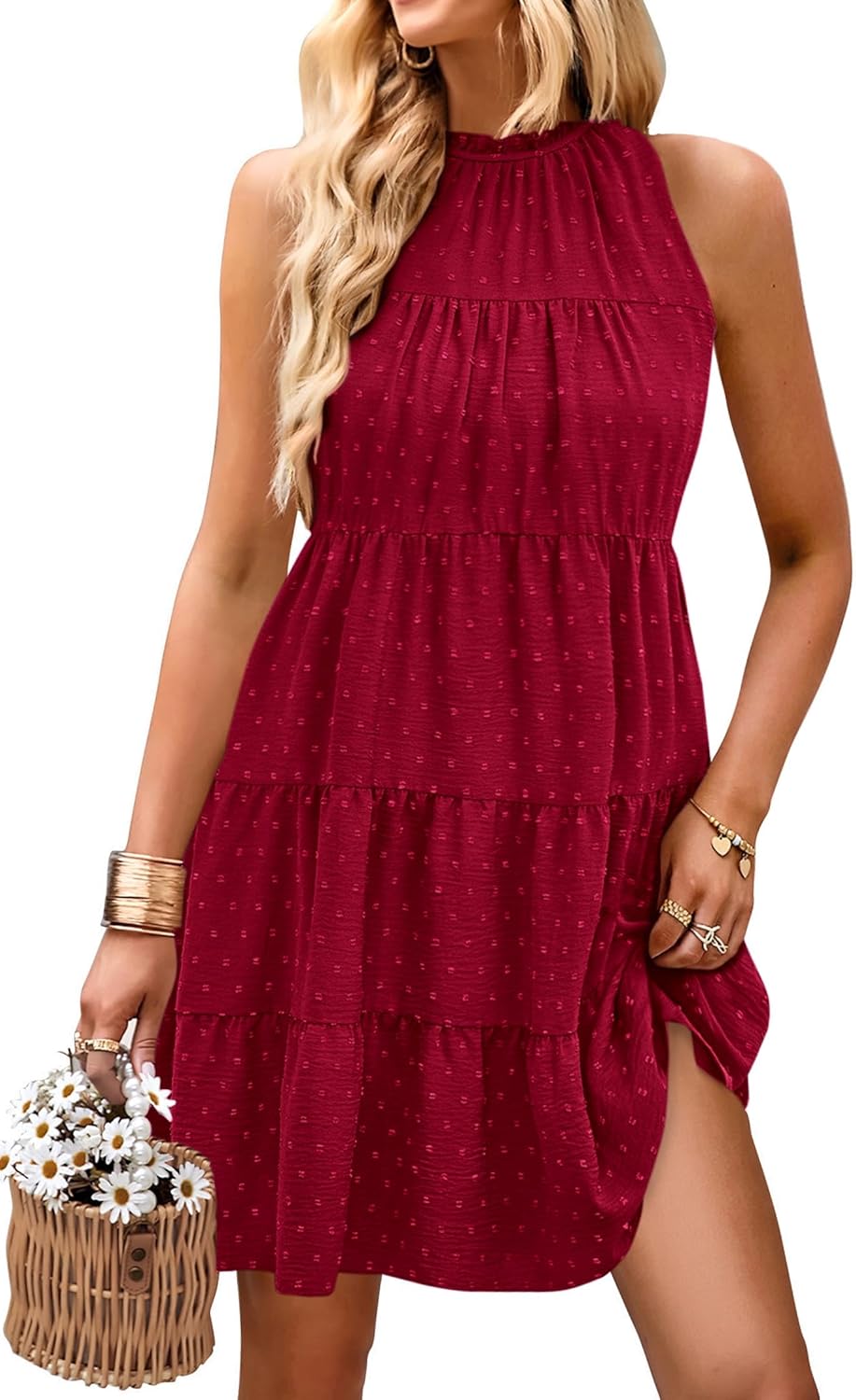 KIRUNDO Womens Summer Dresses 2025 Casual Halter Sundress