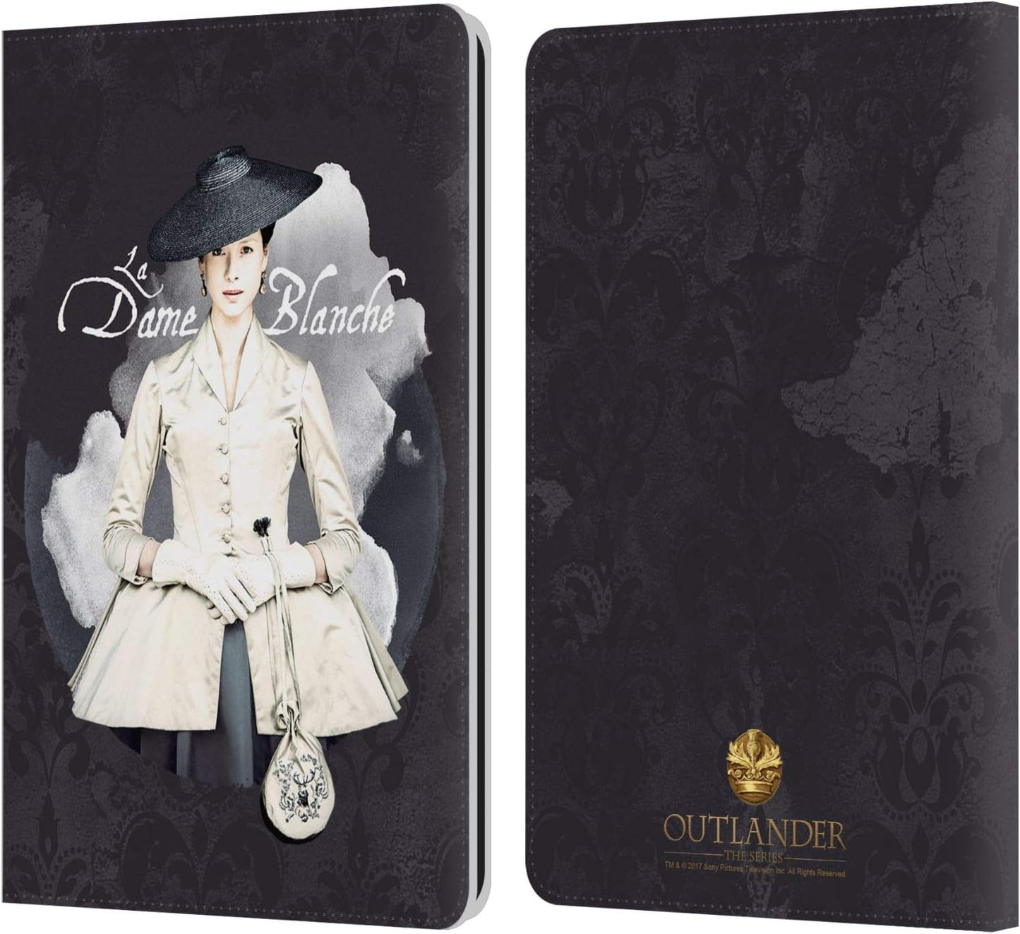 Outlander La Dame Blanche Portraits Leather Wallet Case for Kindle