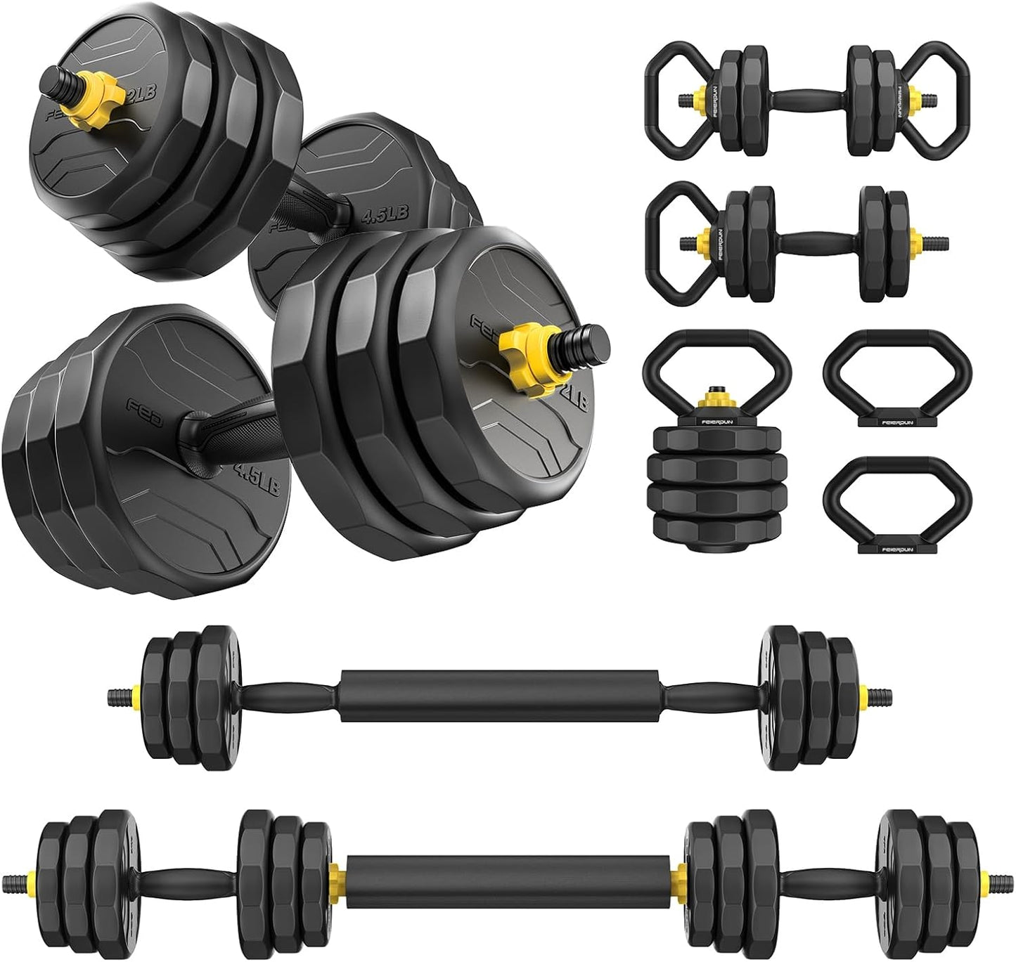 Adjustable Dumbbells Set for Home Gym - 5 in 1 Versatile Weight