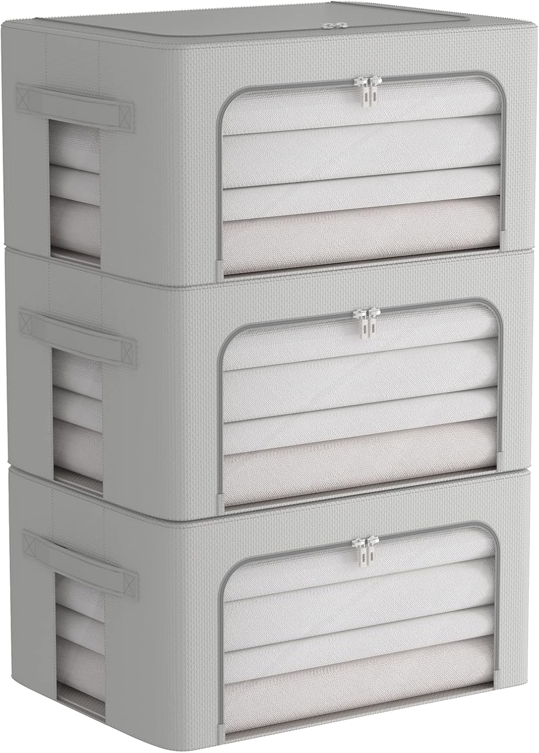 3Pack Frame Storage Box - Foldable Stackable Organizer Set