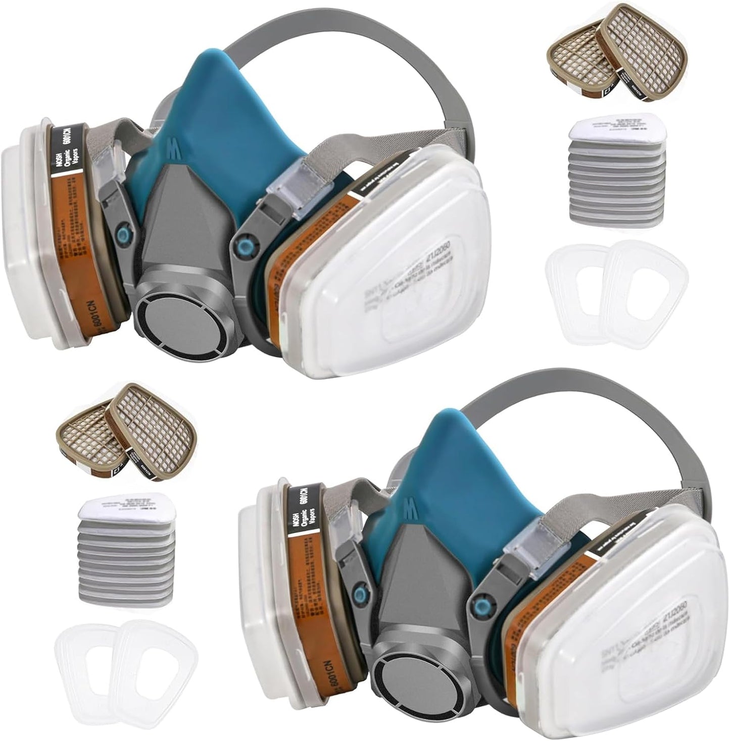 Respirator Gas Mask with 6001 Filters for Chemical Protection