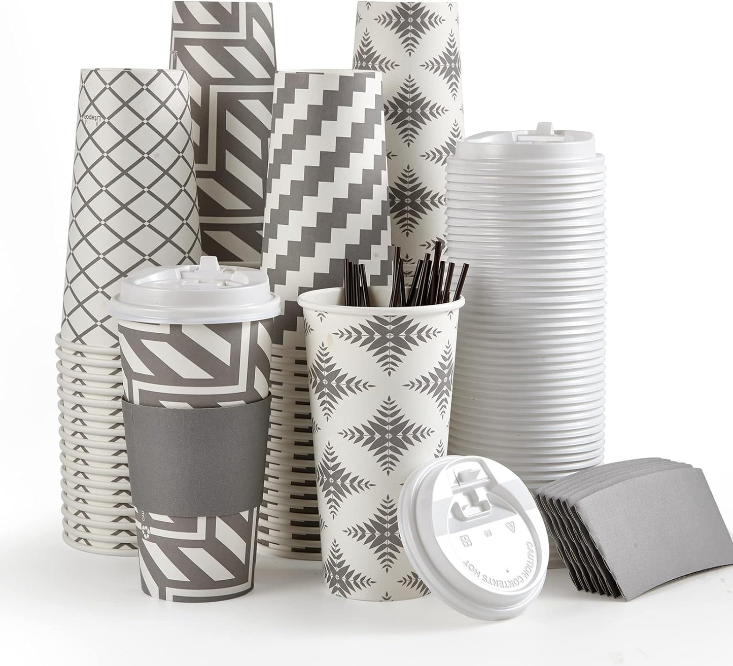 LITOPAK 100 Pack 20 oz Coffee Cups - Hot & Stylish!