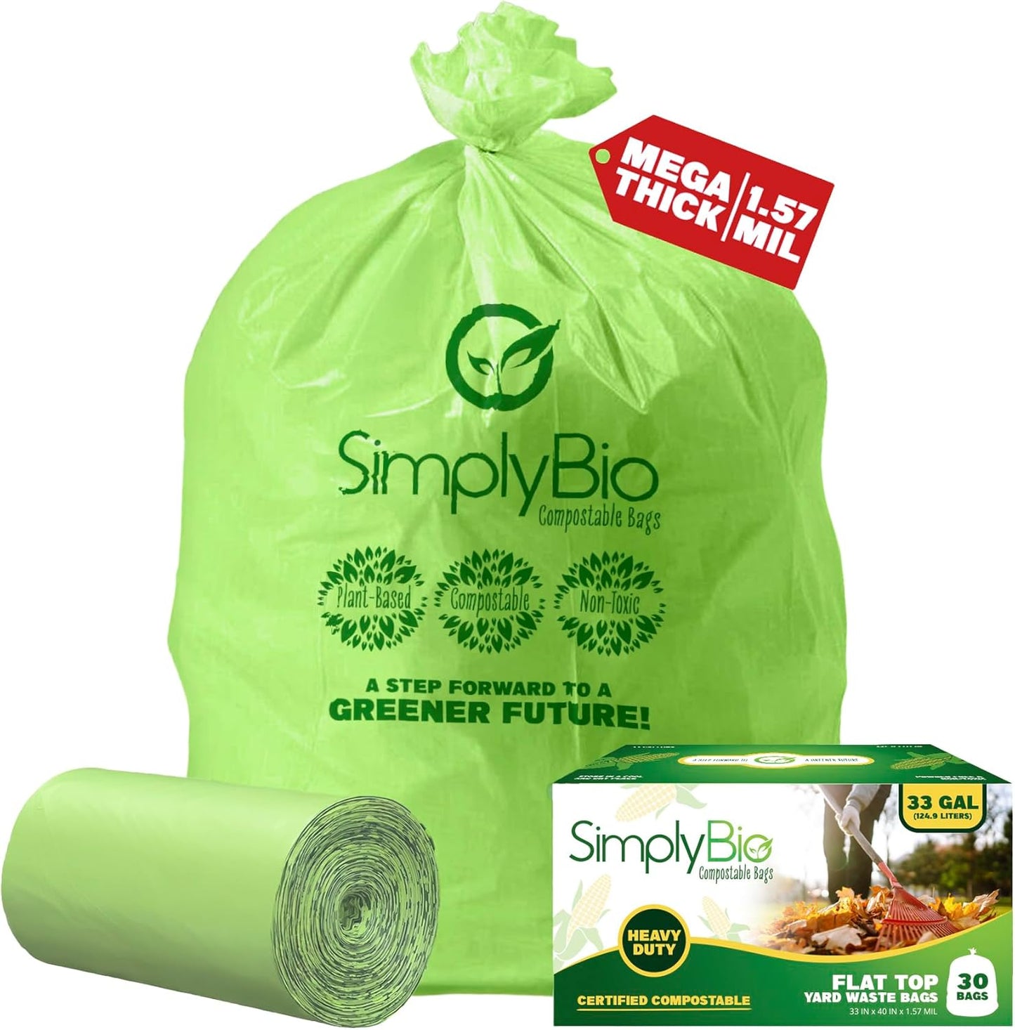 Simply Bio Compostable Trash Bags for Lawn and Yard Use