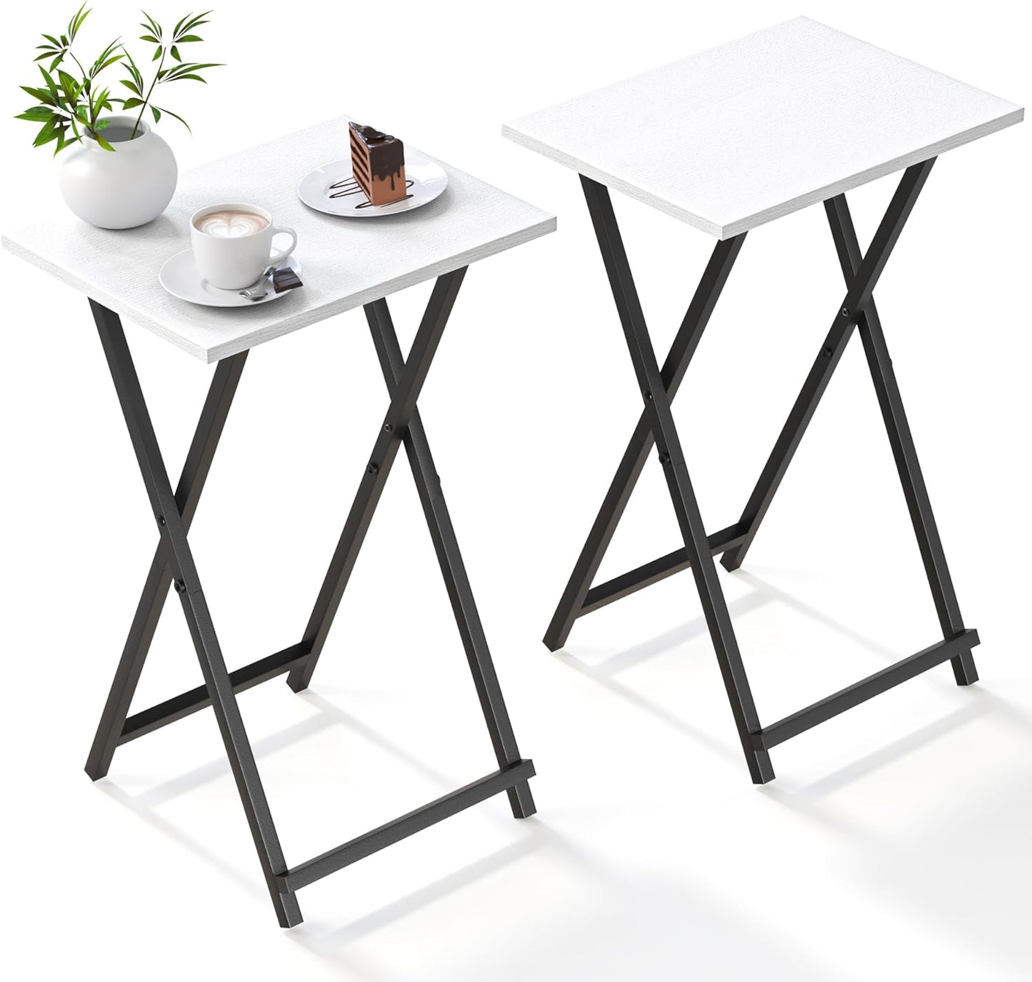 Foldable TV Trays Set of 2 - Compact and Portable Side Table
