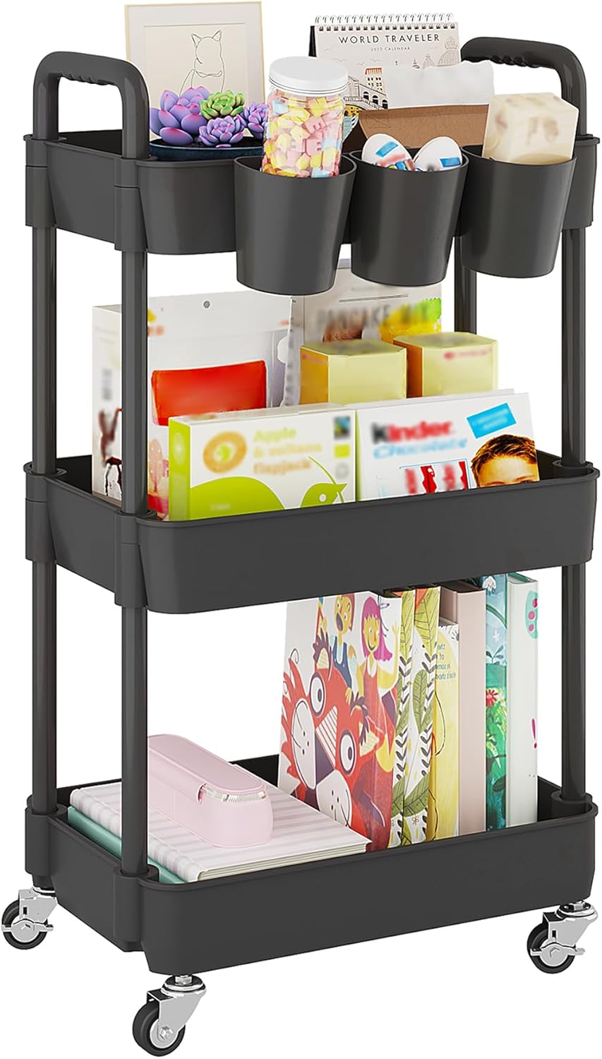 UDEAR 3-Tier Rolling Utility Cart - Organize Any Space!