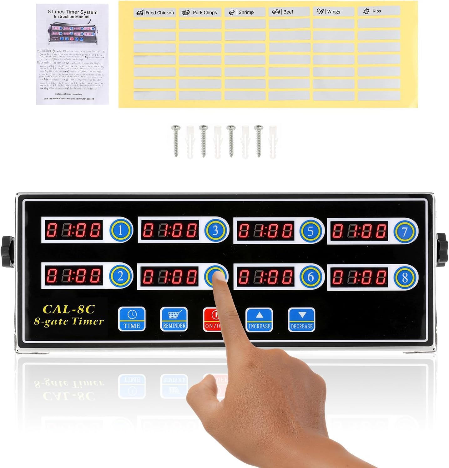 BEAMNOVA 8-Channel Digital Kitchen Timer for Cooking Needs