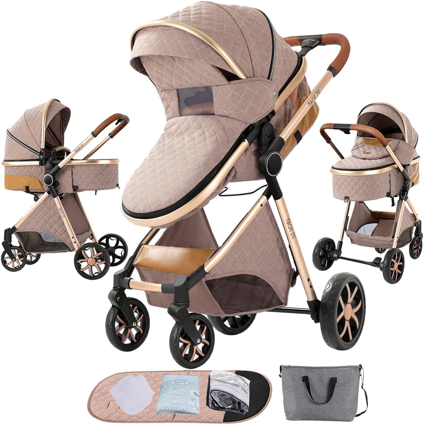 2 in 1 Baby Stroller with Unique Braking System for Safety