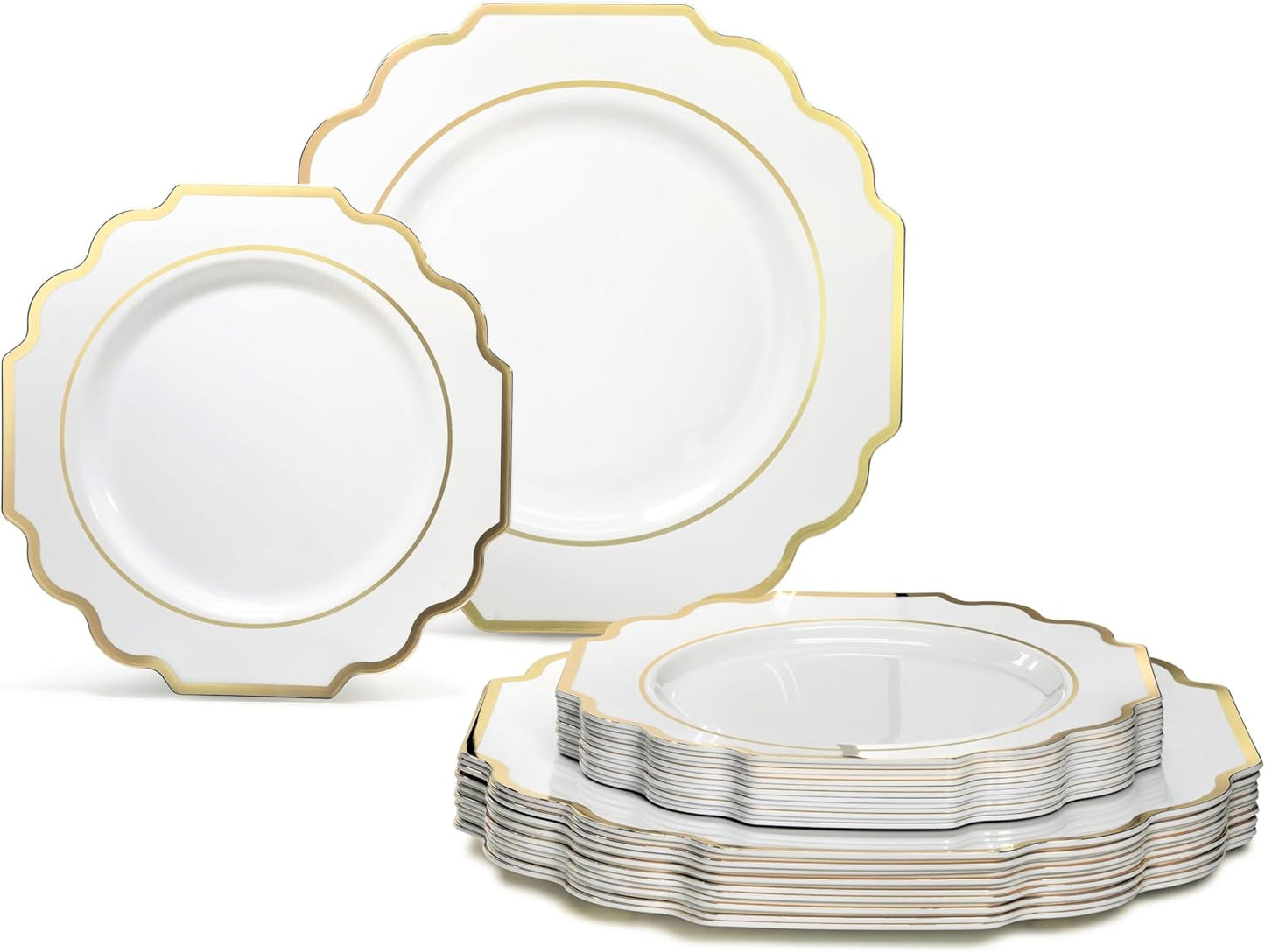 Elegant Heavyweight Disposable Plastic Plate Set for Parties