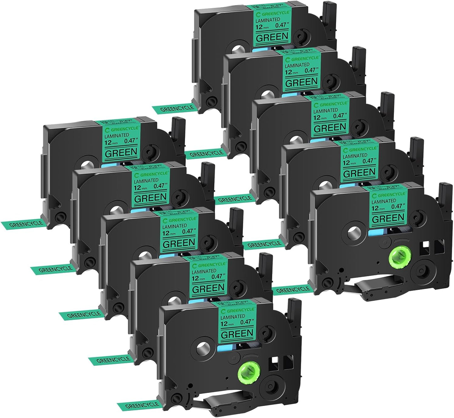 GREENCYCLE 10 Pack Compatible Ptouch TZe731 Laminated Tapes
