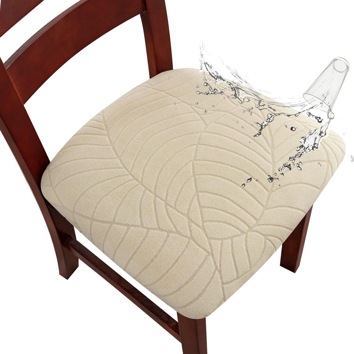 Genina Waterproof Chair Covers for Dining Room Chairs, 6 PCS
