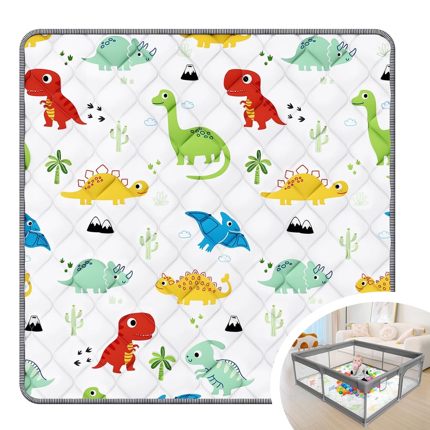 Ultra-Thick 47x47 Baby Play Mat - Non-Slip & Foldable