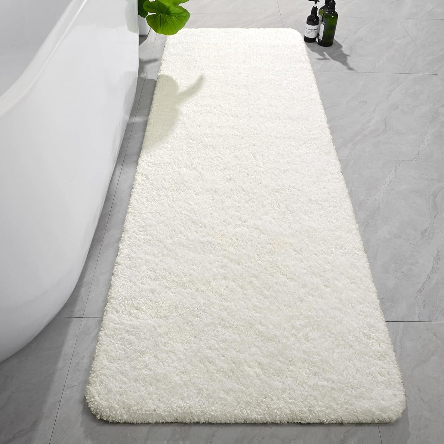 AROGAN Cream White Luxury Long Bathroom Runner Rug for Comfort
