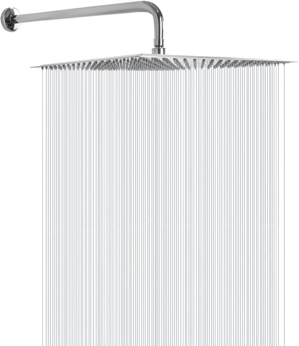 NearMoon Square Rain Shower Head with Extension Arm for Luxury