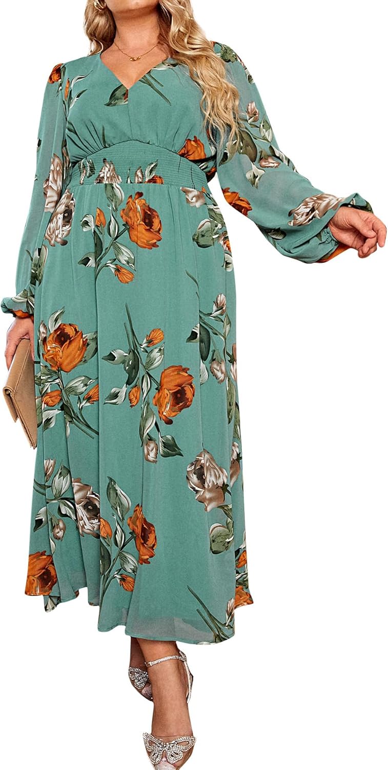 Simplee Women's Boho Floral Maxi Dress for Casual and Weddings