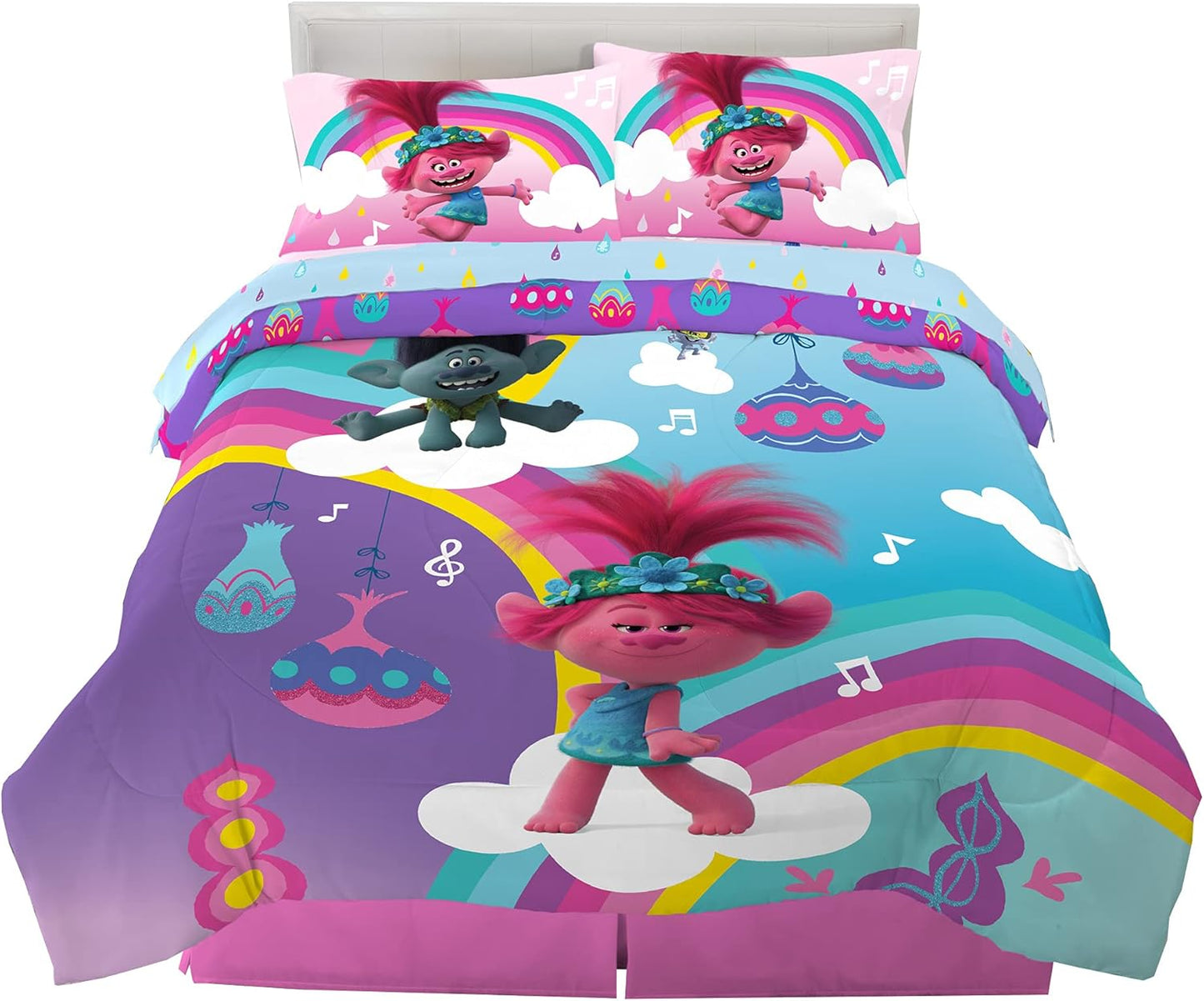 Franco Kids Bedding Super Soft Microfiber Comforter Set, Trolls