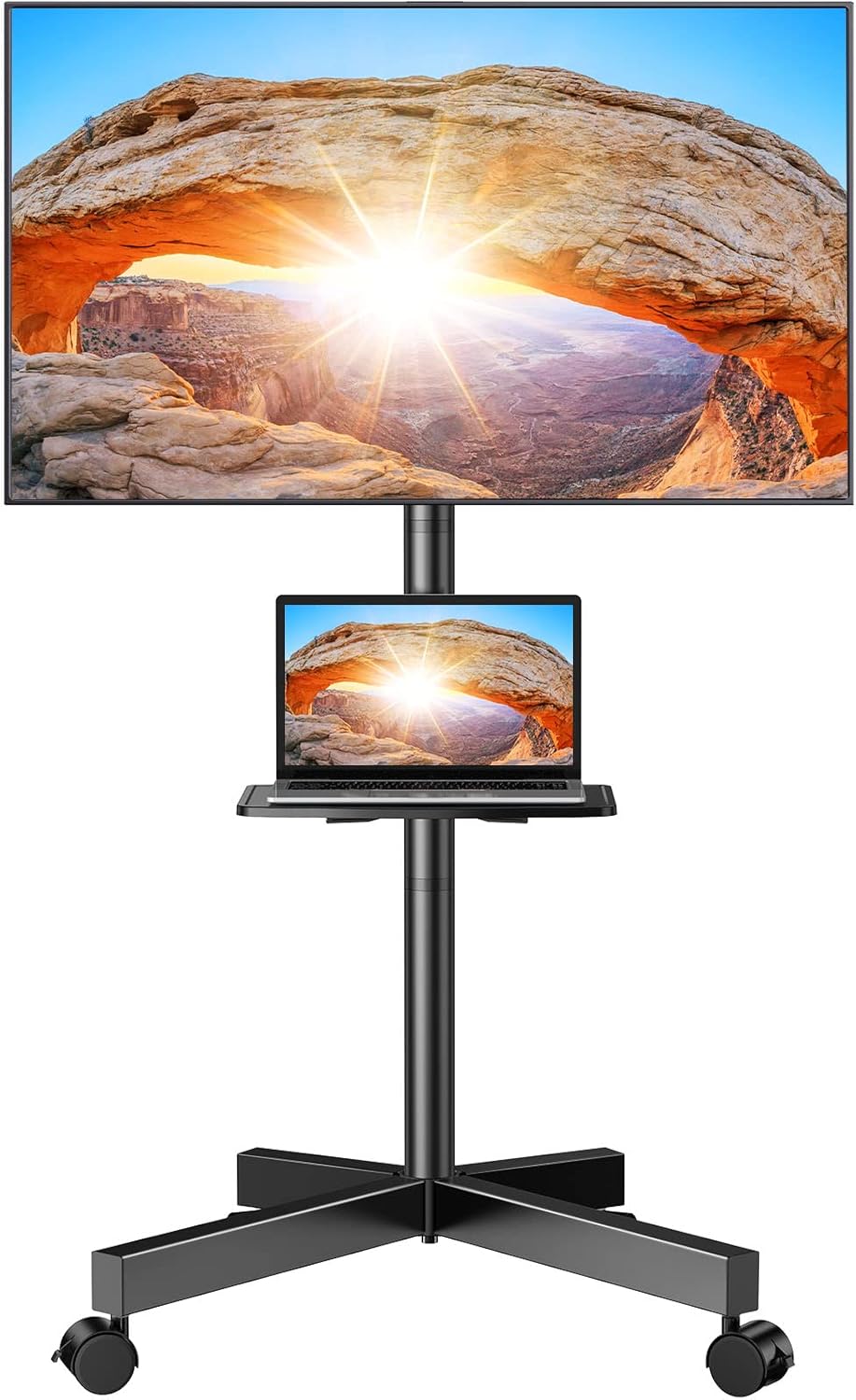 Height Adjustable Mobile TV Stand for 23-60 TVs