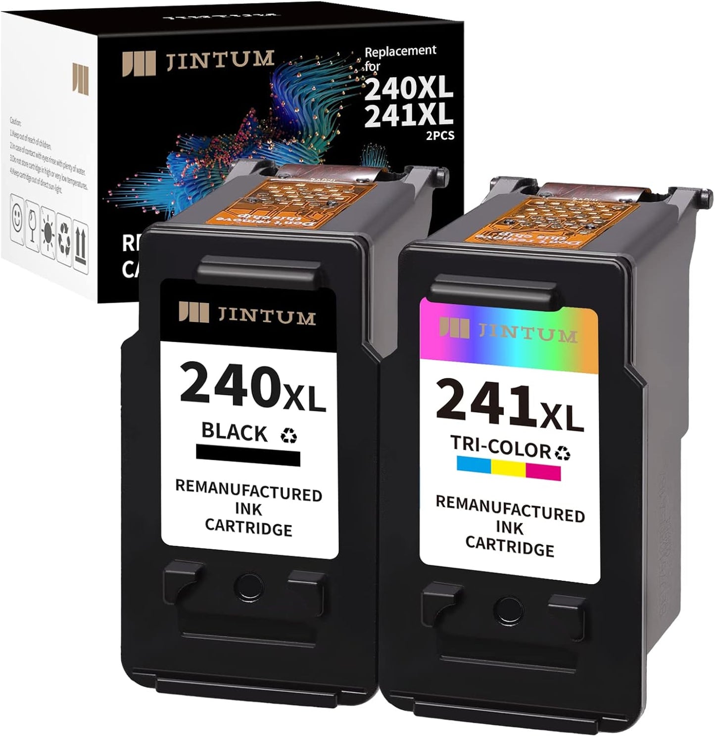 JINTUM Remanufactured Ink Cartridge for Canon 240XL 241XL Combo