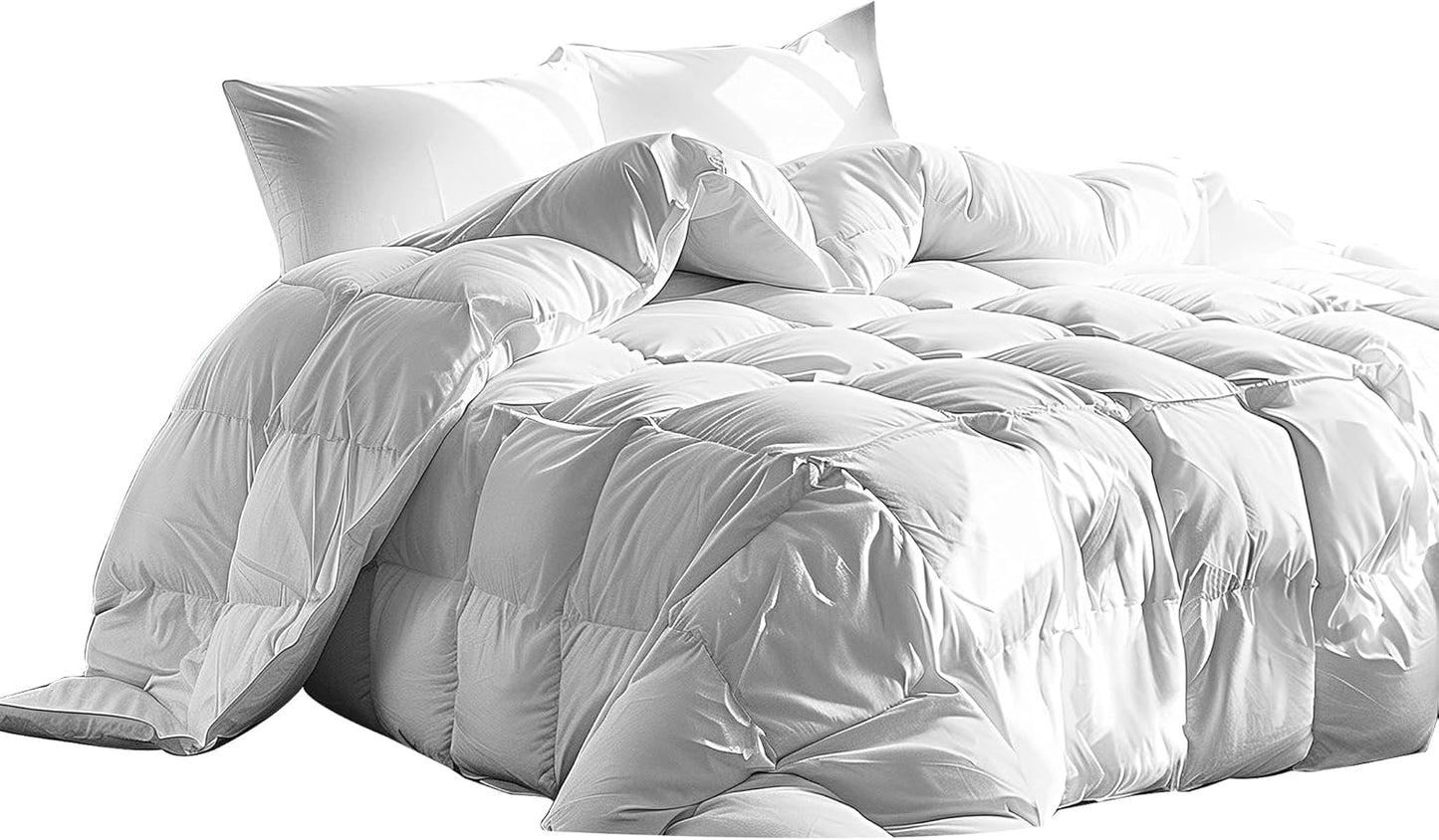 Serta Goose Feather Down Comforter Twin Size for Luxury Sleep