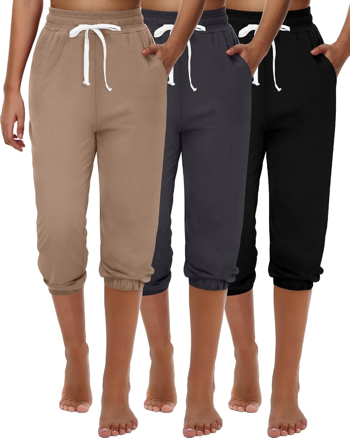 Ficerd Women's Capri Sweatpants for Summer Casual Comfort