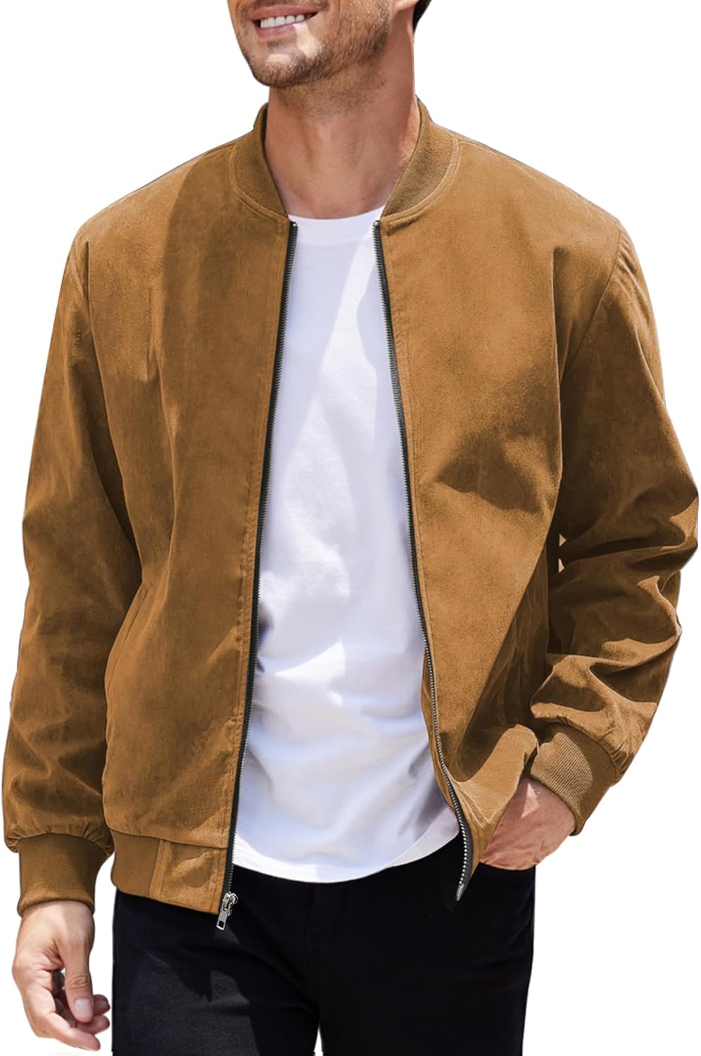 COOFANDY Men's Casual Varsity Jacket - Vintage Lightweight Style