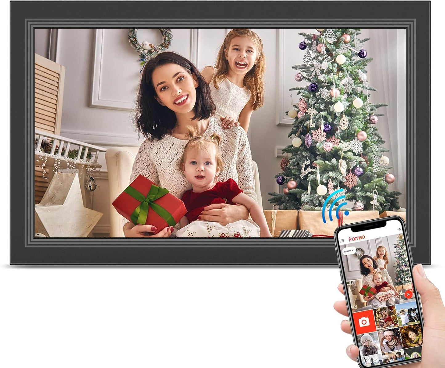FRAMEO Digital Picture Frame 15.6in with Touch Screen HD Display