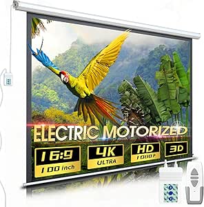 Aoxun Motorized Projector Screen 100 inch for Home Theater