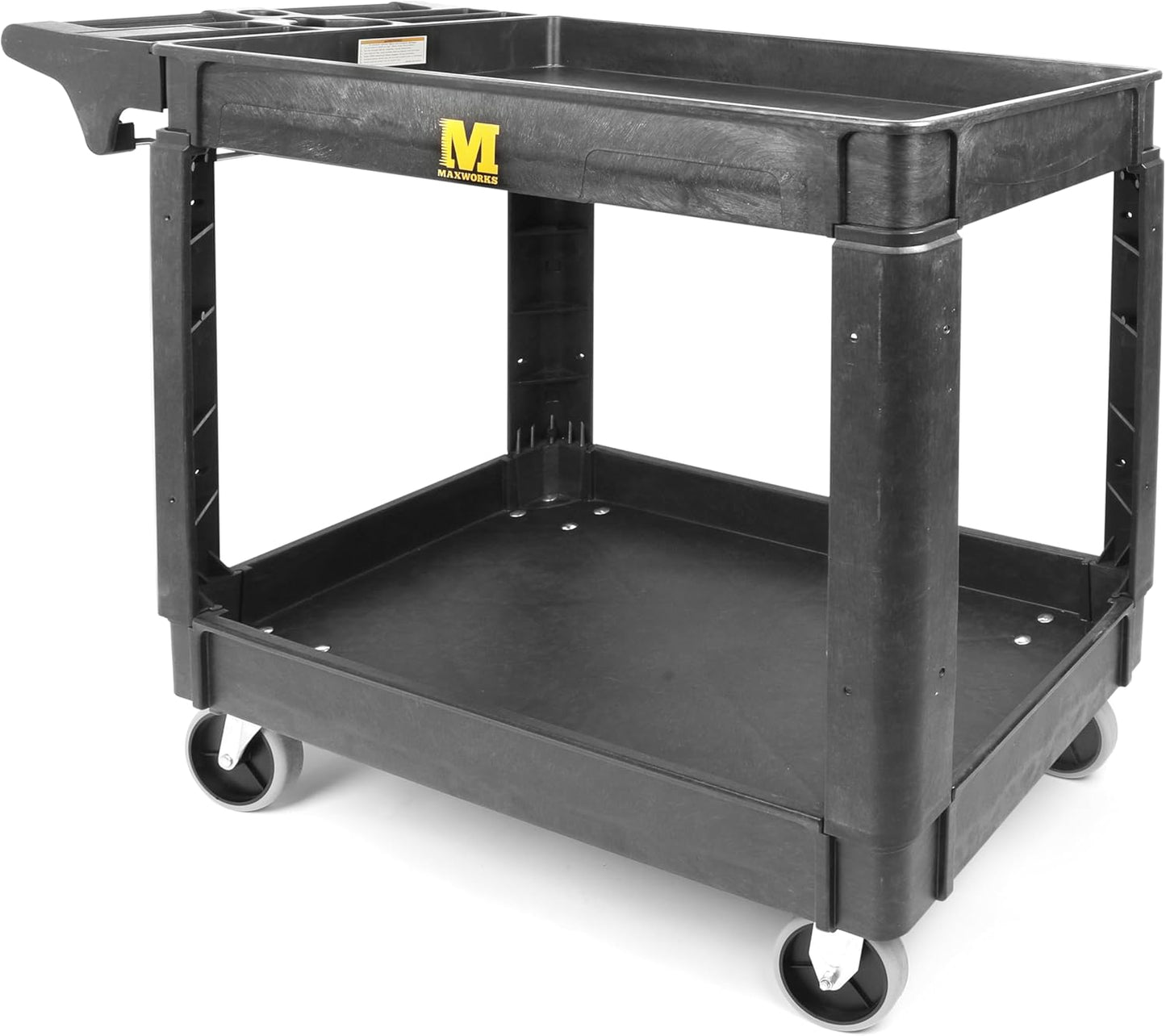 MaxWorks 80855 Utility Service Cart with Two Trays and Wheels