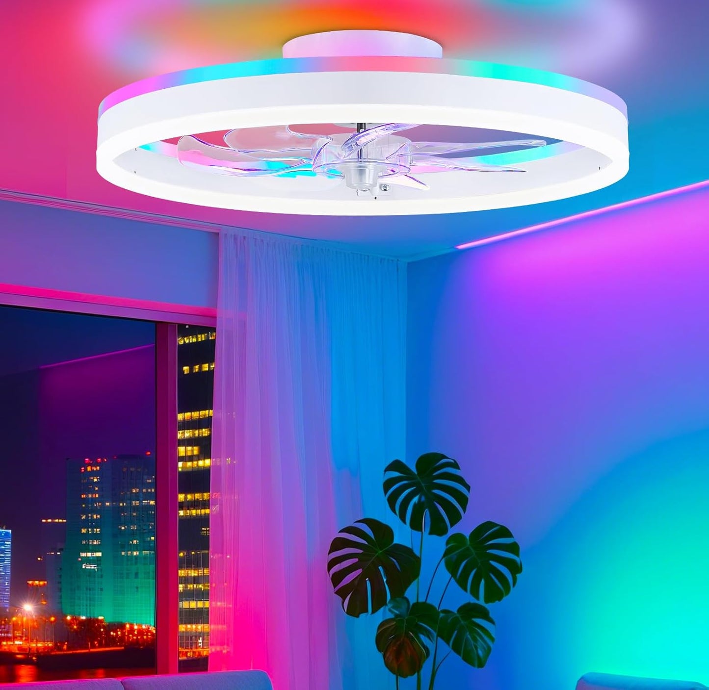 STERREN RGB Ceiling Fan with Lights: Smart LED Fandelier