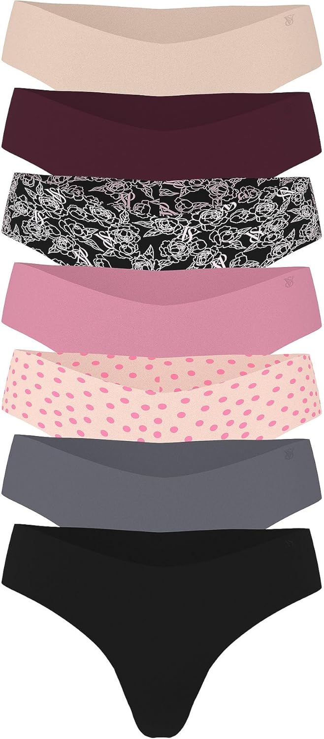 Victoria's Secret Women's No Show Thong Underwear for Comfort