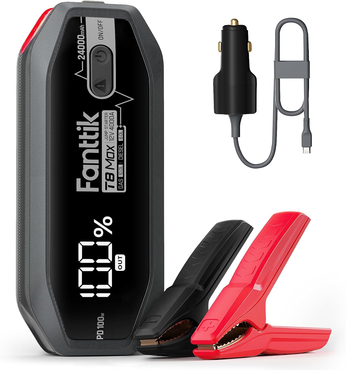 4000A Jump Starter: Power Up to 10L Engines!