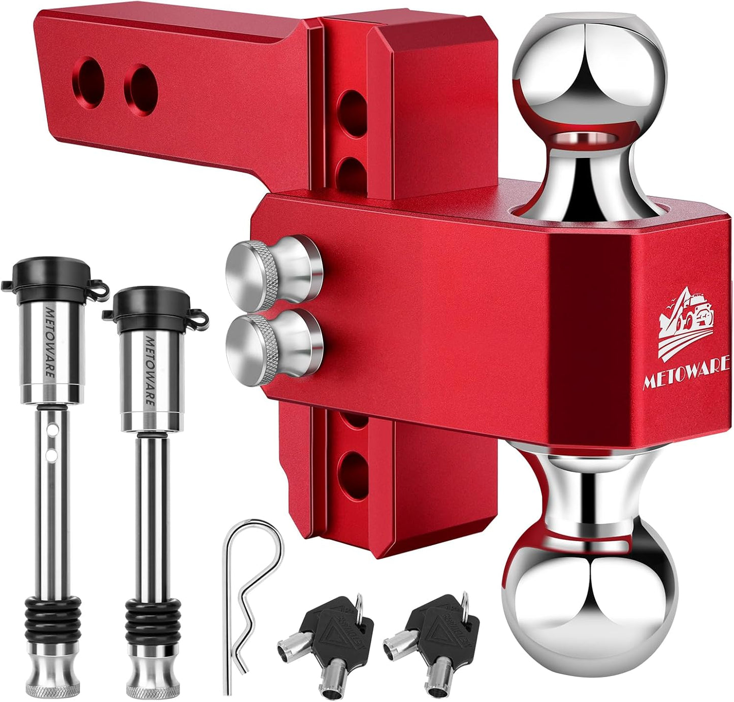 METOWARE Adjustable Trailer Hitch - Heavy Duty Drop Hitch