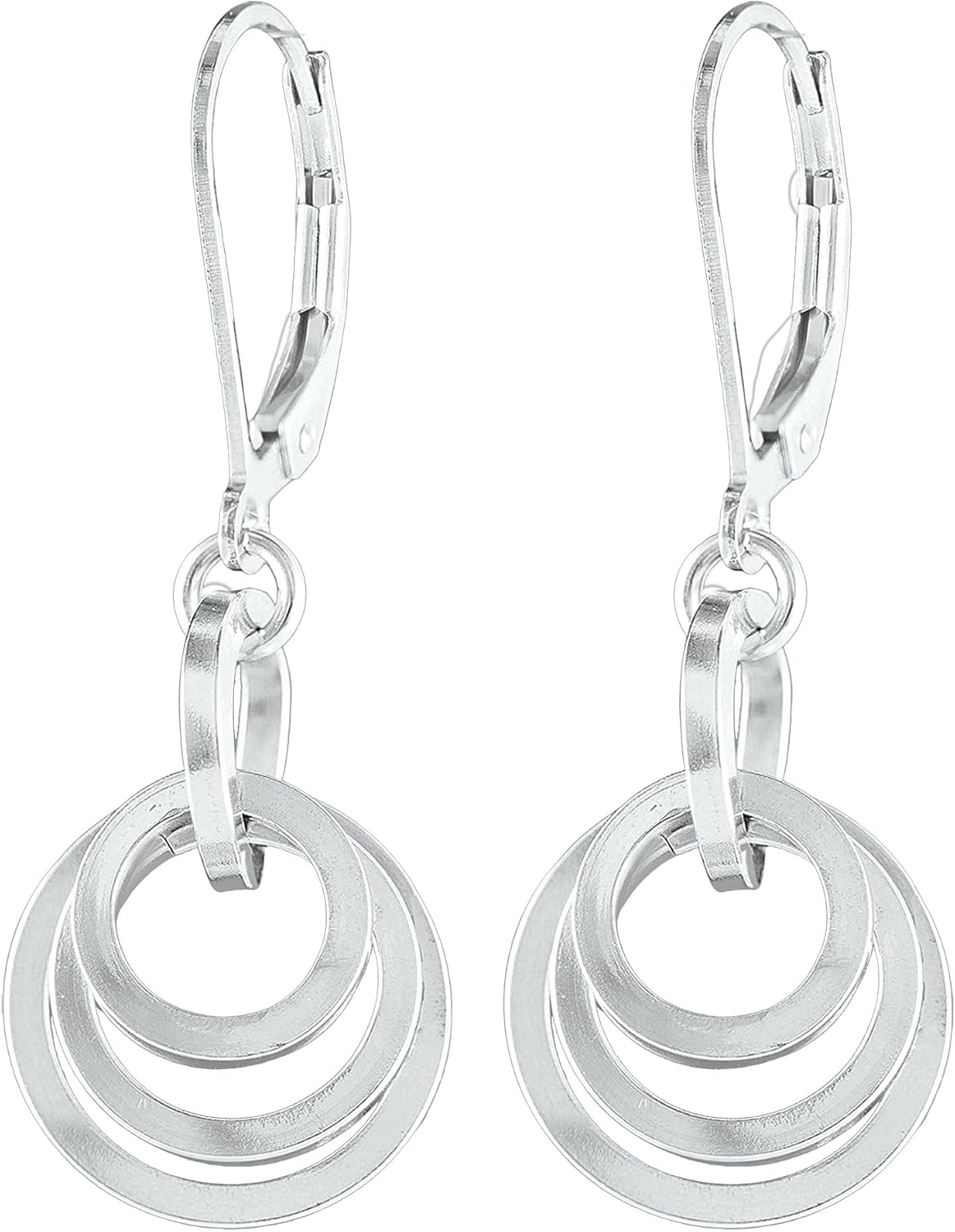 Dainty Round Minimalist 925 Sterling Silver Dangle Earrings Gift
