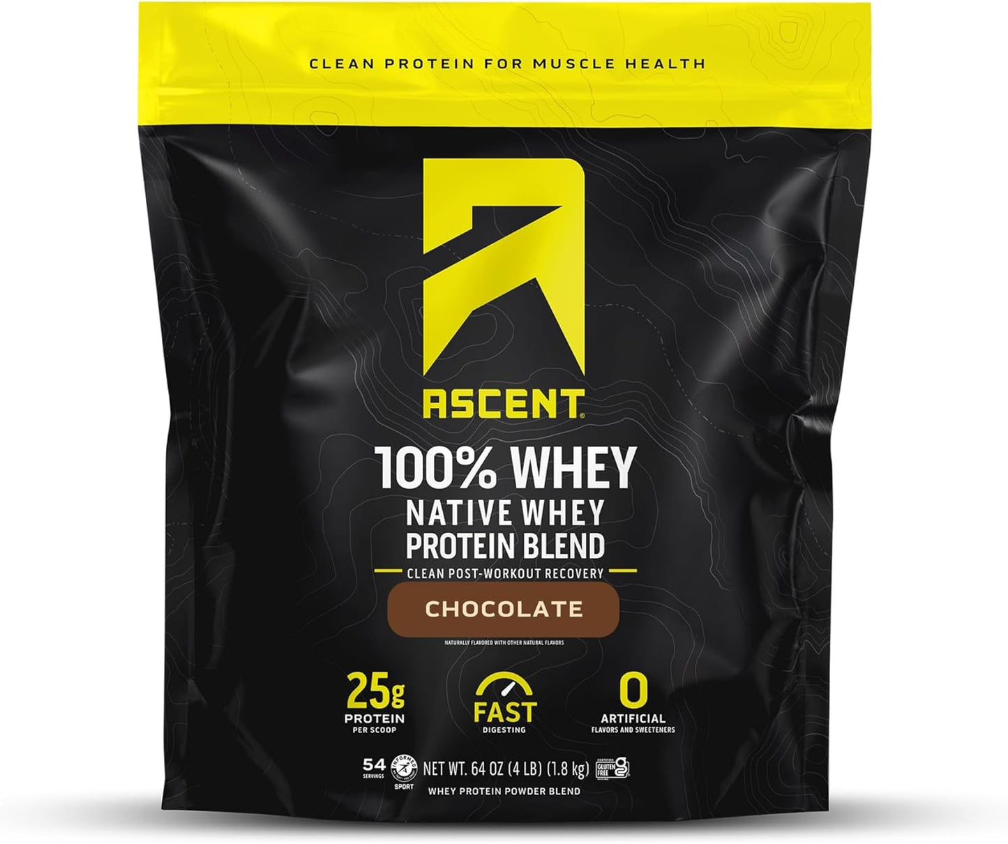 Ascent 100% Whey Protein Powder for Post Workout Recovery
