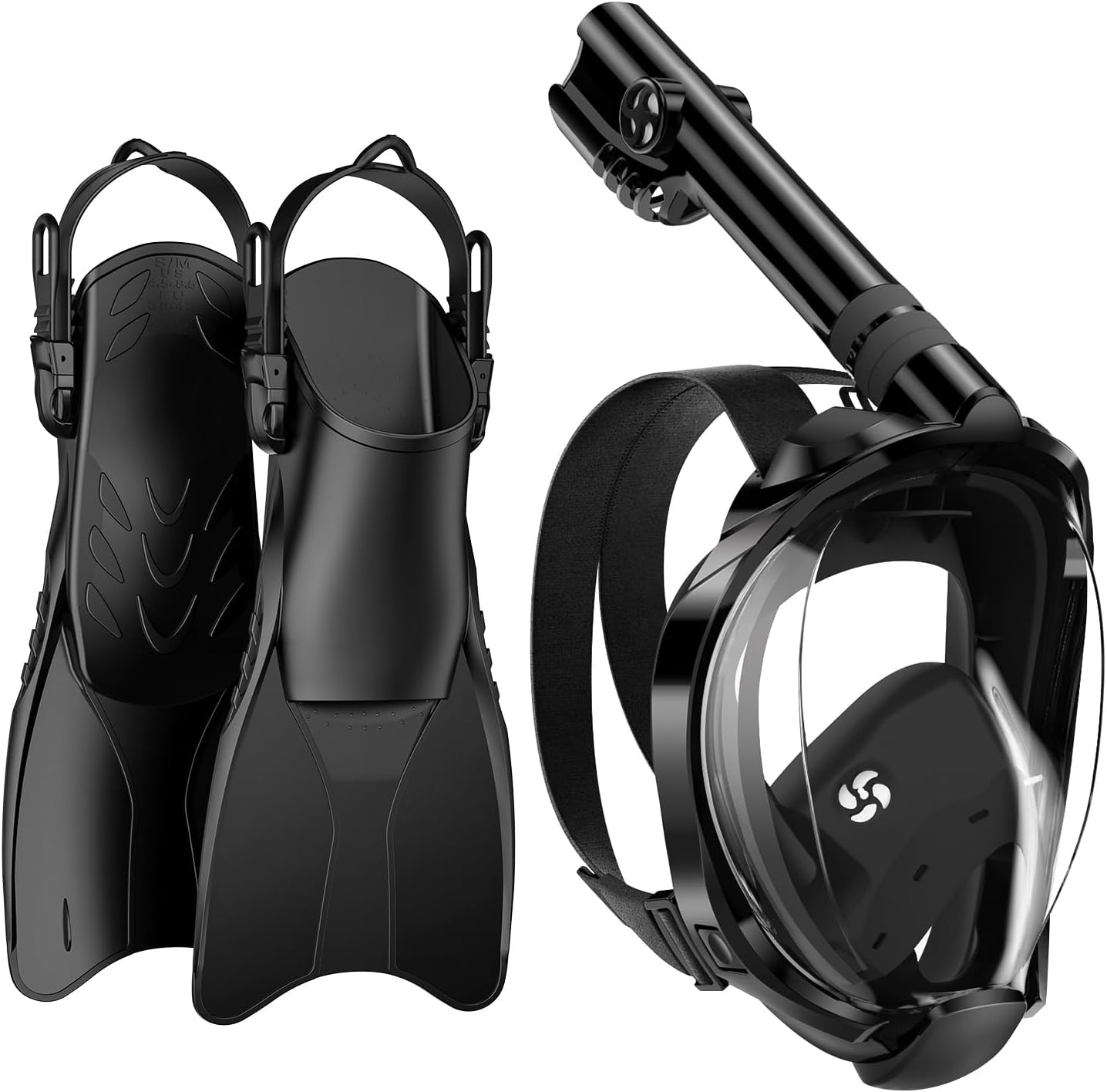 W WSTOO Snorkel Set with Full Face Mask and Adjustable Fins