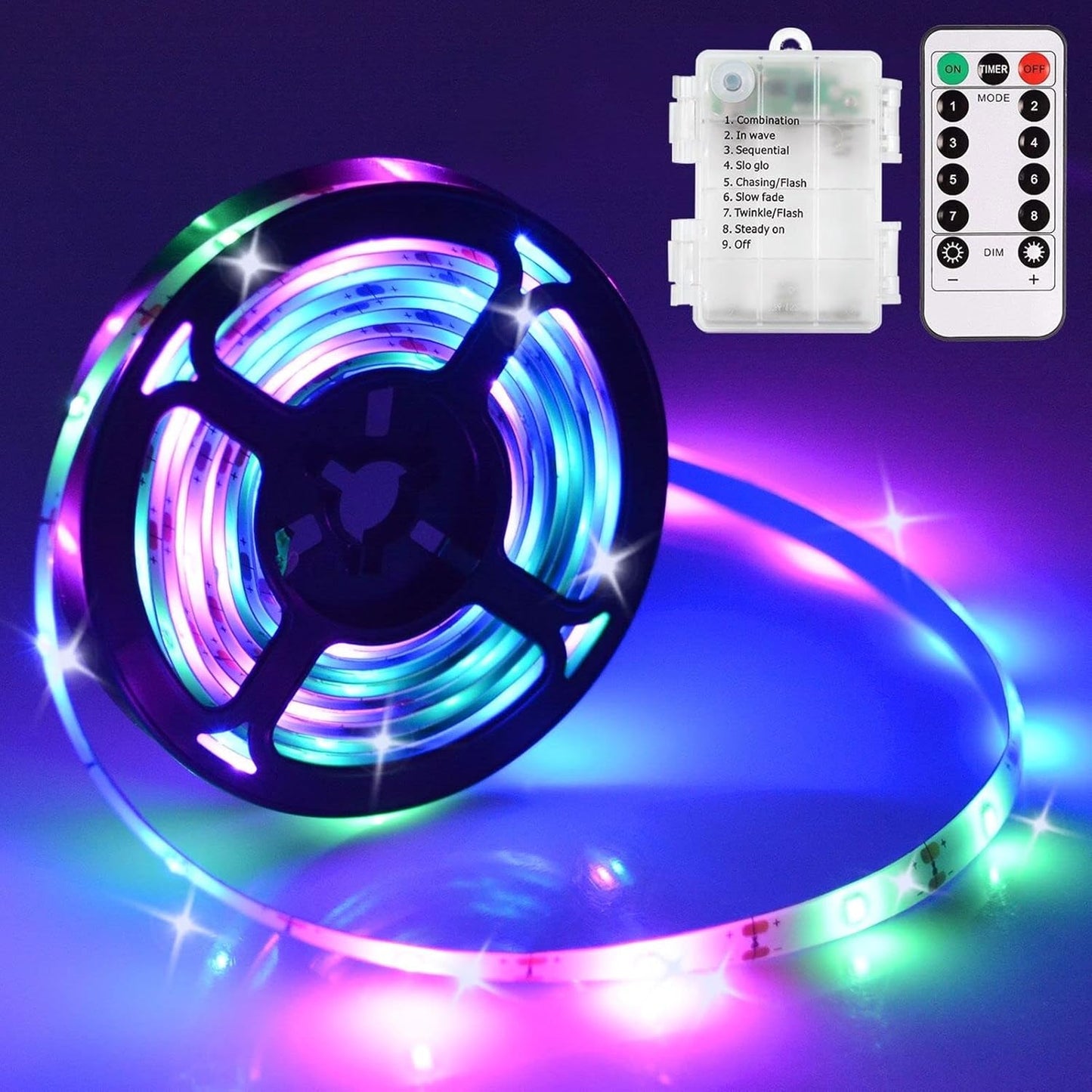 echosari 9.8FT RGB Strip Lights: Wireless Remote, Multi-Function
