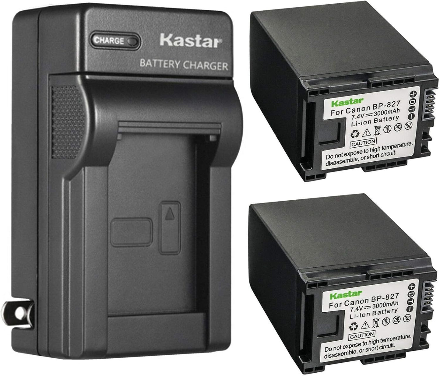 Kastar 2-Pack Battery and AC Wall Charger for Canon Camcorders