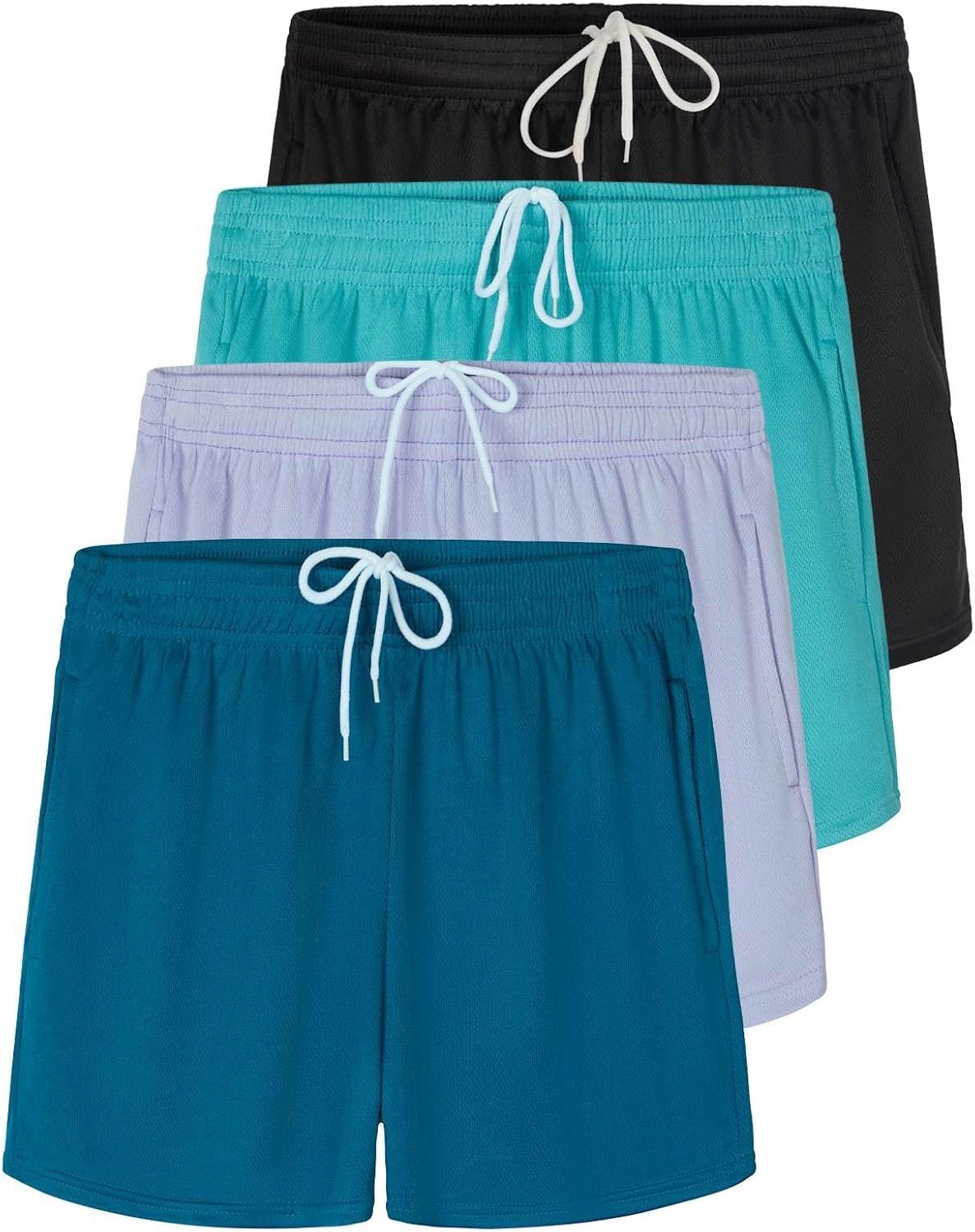 Real Essentials Womens Active Athletic Performance Mesh Shorts