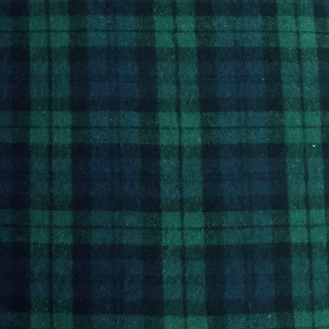100% Cotton Flannel Fabric for Cozy Projects - Blue & Green