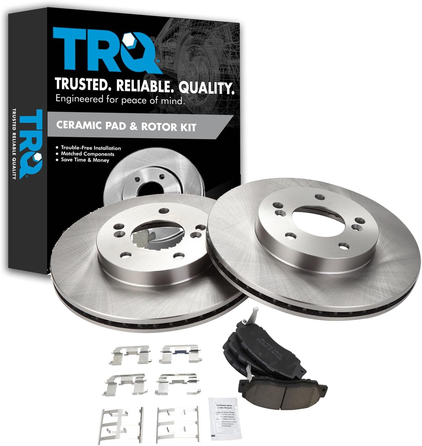 TRQ Front Brake Pad and Rotor Set for Acura and Honda Models