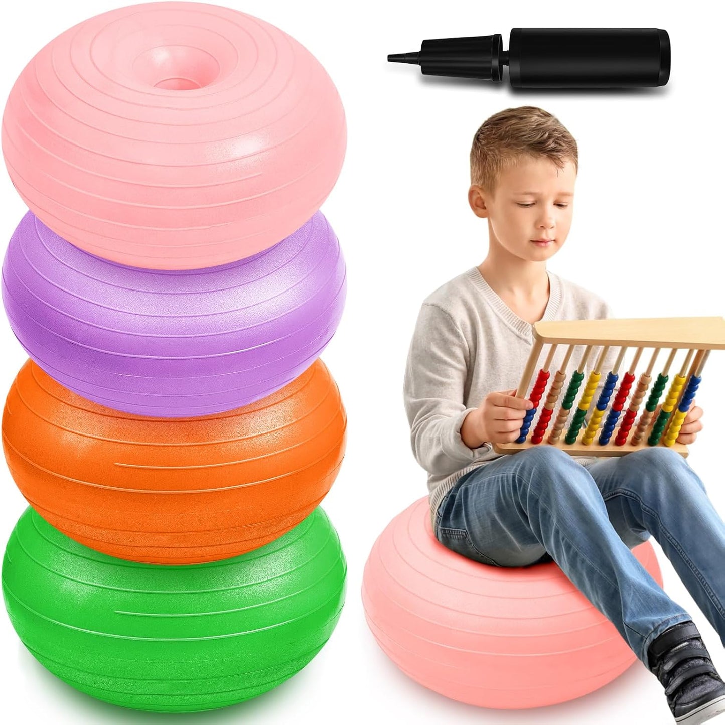 Lewtemi 4 Pcs Flexible Seating for Classroom with Yoga Balls
