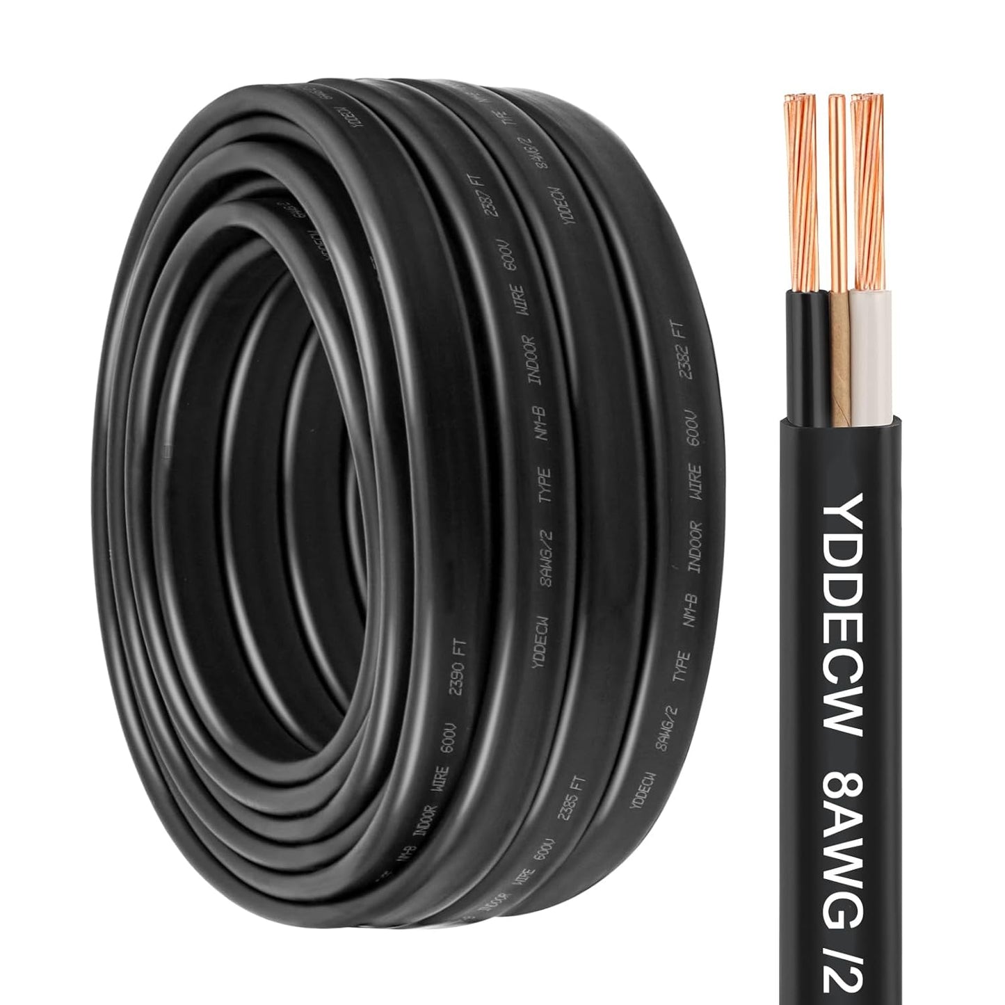 8/2 NM-B Wire with Ground - 50FT Copper Indoor Cable