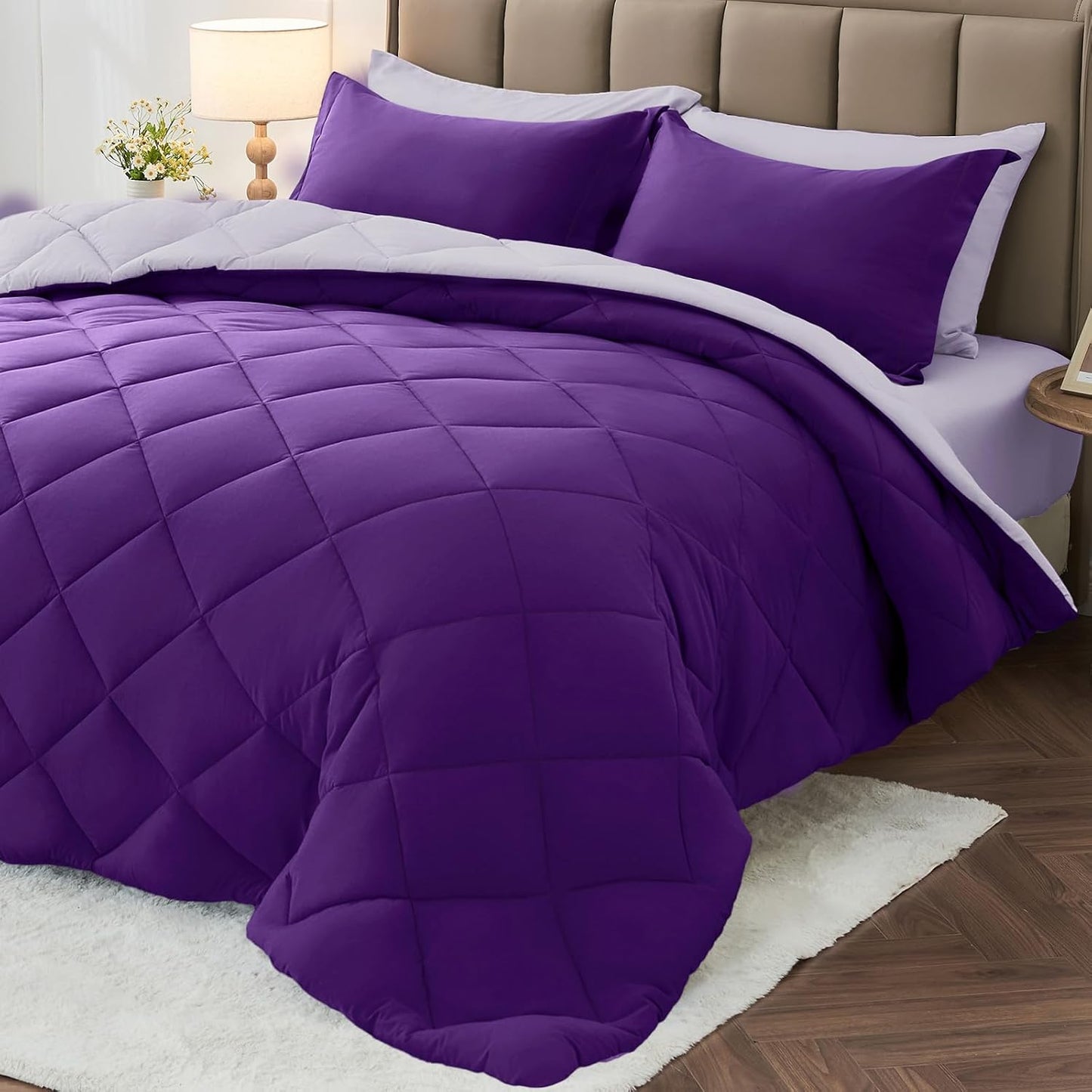 MUXHOMO 7 Pieces King Comforter Set for Ultimate Comfort
