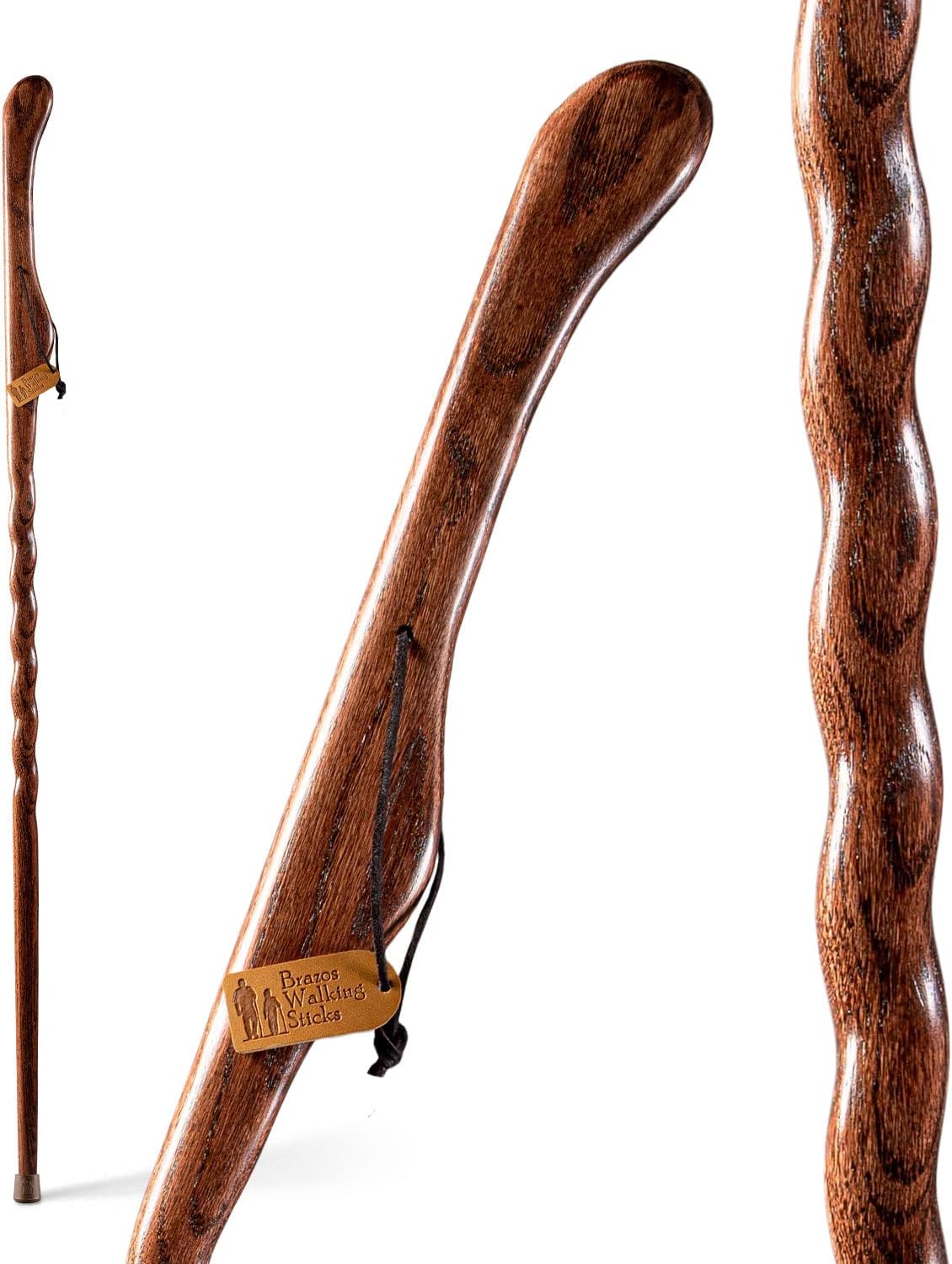 Brazos Twisted Oak Walking Stick for All: Handcrafted in the USA